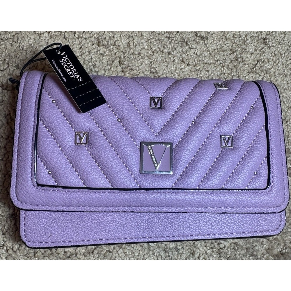 Victoria Secret Tech Wristlet Quilted Logo Accent Purple